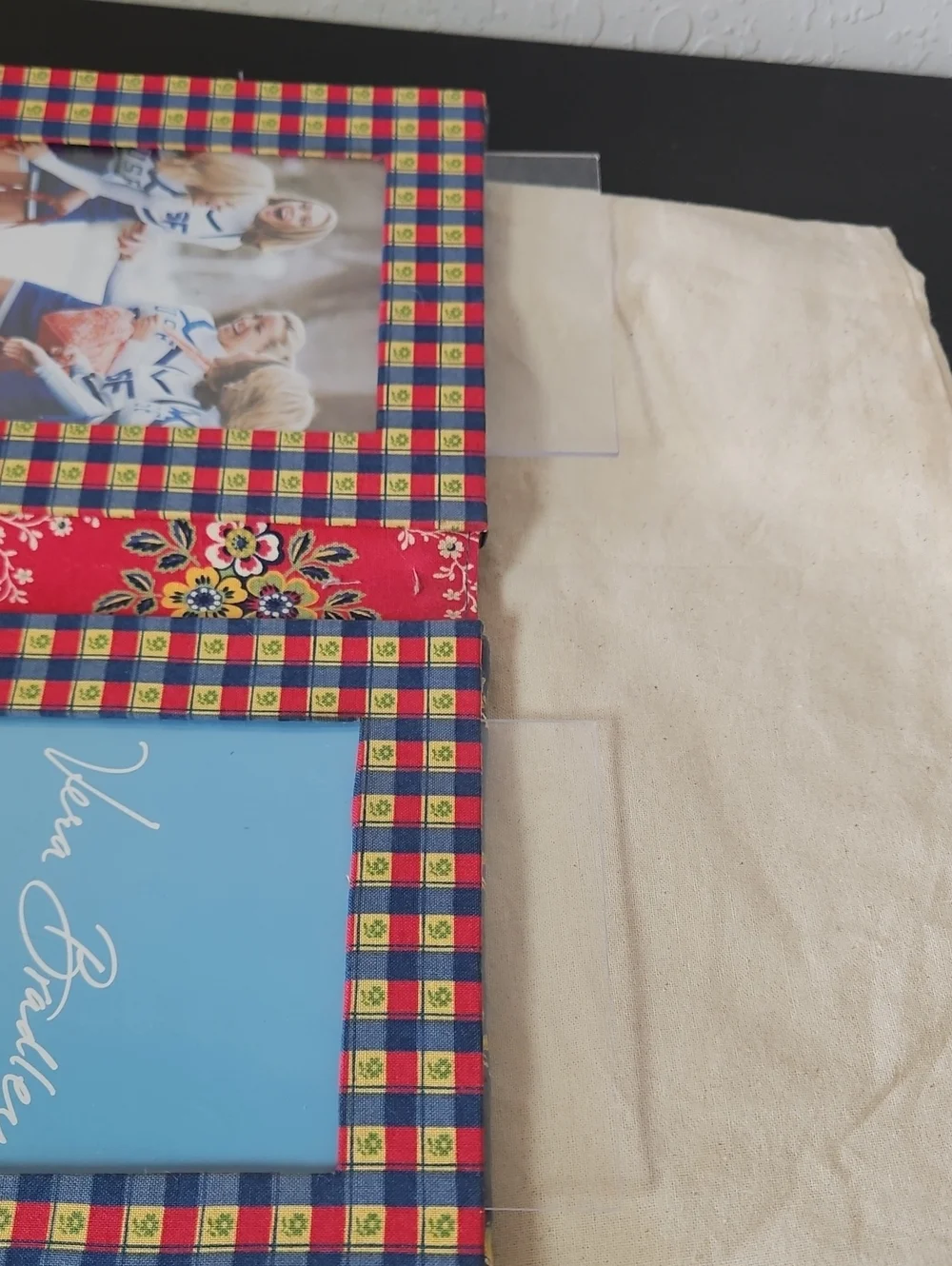 Vera Bradley Red Plaid Double Picture Frame